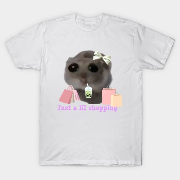 Sad hamster Just a lil shopping T-Shirt by suzanoverart